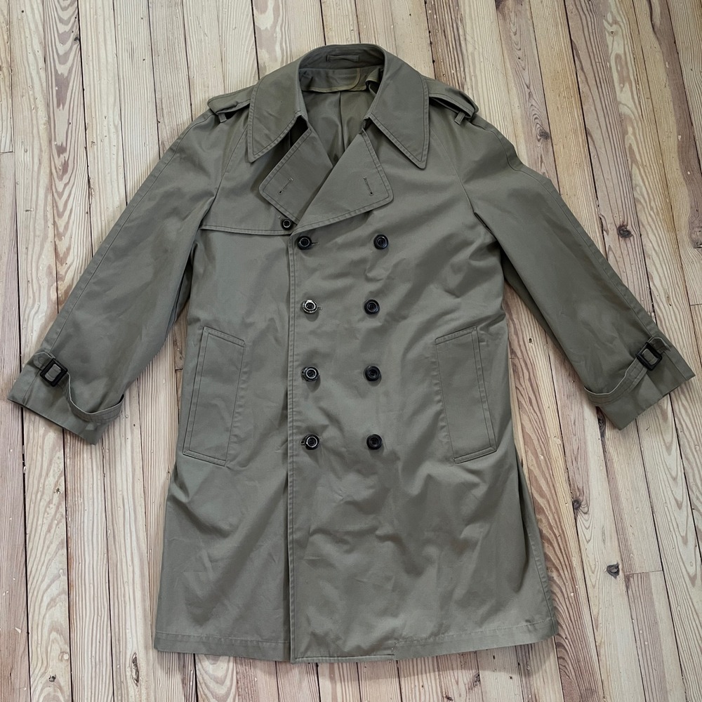 London Fog Olive Green Double-Breasted Trench Coat